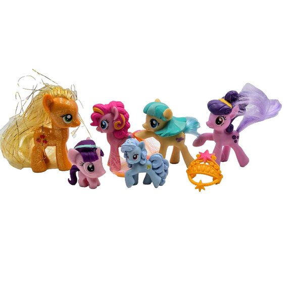 My Little Pony Lot Pinkie Pie Apple Jack Belle Button Coco Pommel Shoe Shine Sta - Picture 1 of 16